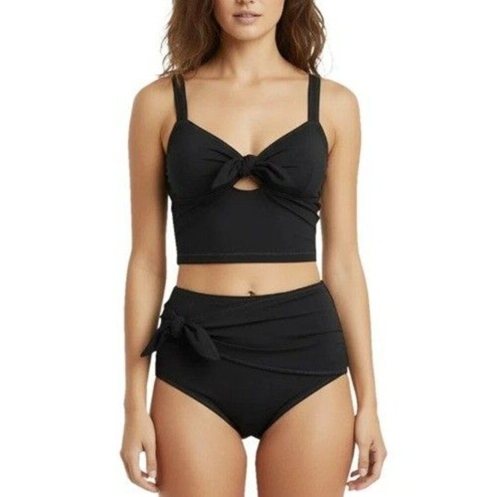 Tahari Black Tankini Bikini Swimsuit Set Women’s Size Medium M NWT